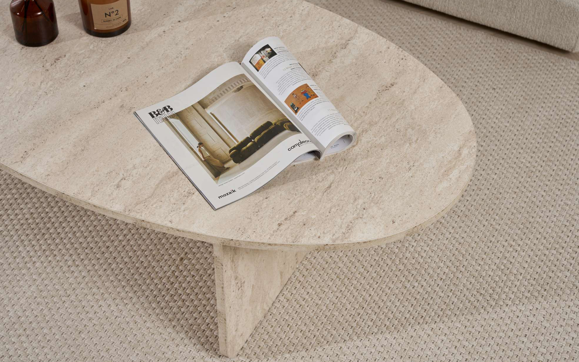 Masuta de cafea Orba, decor travertin  7